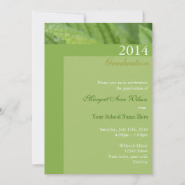 緑葉卒業お祝い招待状。 招待状