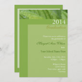 緑葉卒業お祝い招待状。 招待状 (正面/裏面)