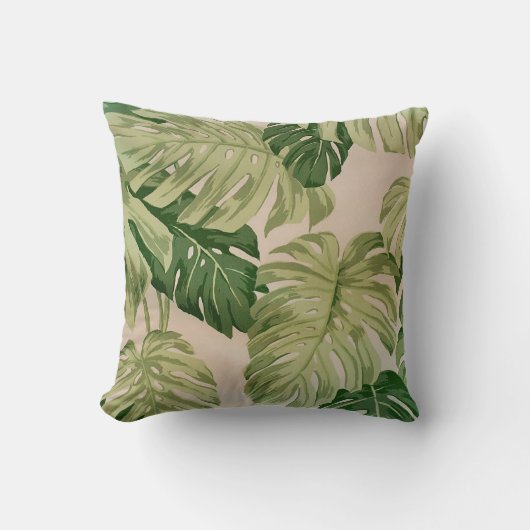 緑葉型枕 クッション (正面)
