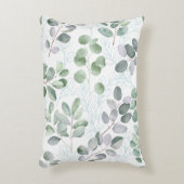 緑葉枕デザイン アクセントクッション (正面(垂直))