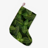 緑葉植物のマクロ写真 スモールクリスマスストッキング (正面 (吊り時))