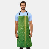 緑葉植物の露 エプロン (着用した状態)