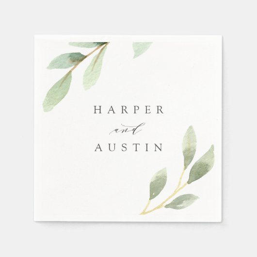 緑葉植物学結婚院 スタンダードカクテルナプキン (正面)