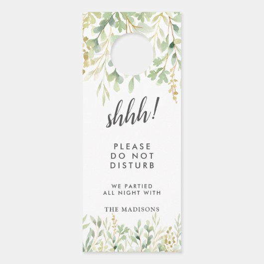 緑葉植物学結婚院 ドアノブサイン (正面)