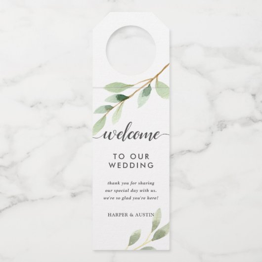 緑葉植物学結婚院 ボトルネックタグ (正面)