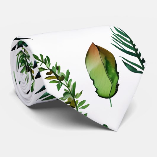 緑葉植物性自然 ネクタイ (ロール)