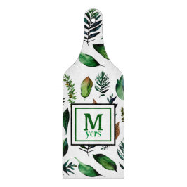 緑葉植物性自然 パーソナライズされた カッティングボード