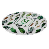 緑葉植物性自然 パーソナライズされた カッティングボード (角)