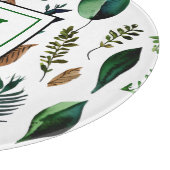 緑葉植物性自然 パーソナライズされた カッティングボード (角)