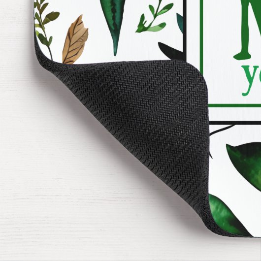 緑葉植物性自然 パーソナライズされた マウスパッド (コーナー)