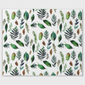 緑葉植物性自然 ラッピングペーパー (フラット)