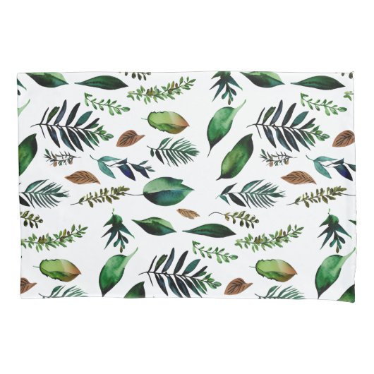 緑葉植物性自然 枕カバー (正面)