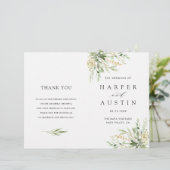 緑葉植物折り畳み結婚式 プログラム (スタンド正面)