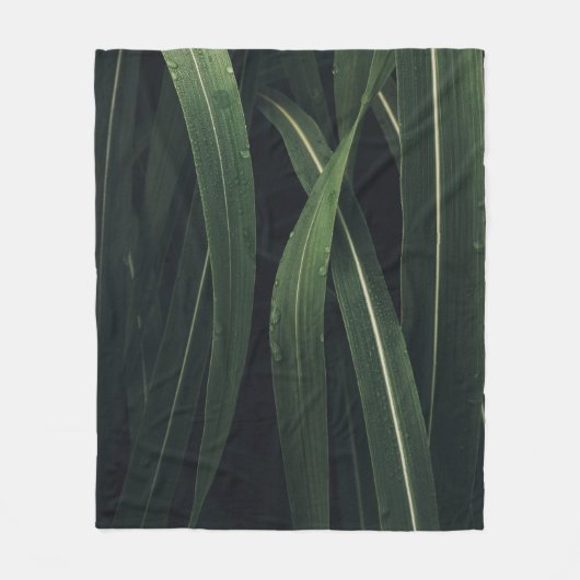 緑葉植物 フリースブランケット (正面)