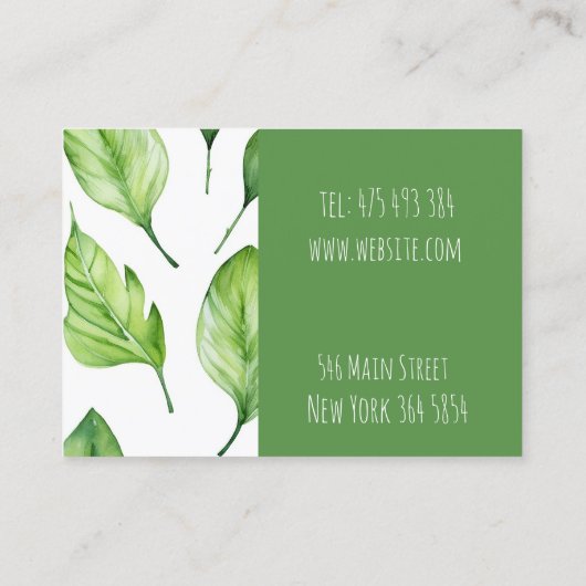 緑葉植物 名刺 (裏面)