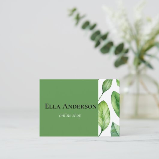 緑葉植物 名刺 (スタンド正面)