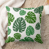 緑葉模様 クッション (ブランケット)