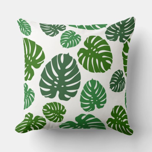 緑葉模様 クッション (正面)
