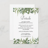 緑葉樹の葉結婚の詳細 エンクロージャーカード (正面/裏面)