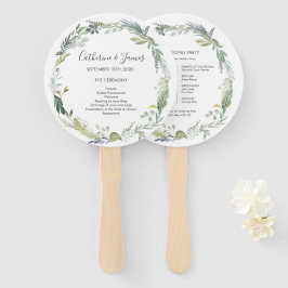 緑葉水彩式結婚プログラム ハンドファン
