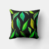 緑葉水彩環境 クッション (裏面)