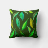 緑葉水彩環境 クッション (裏面)