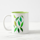 緑葉水彩環境 ツートーンマグカップ (左)