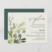 緑葉水彩結婚式 エンクロージャーカード (正面/裏面)