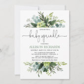 緑葉男女兼用ベビー 招待状 (正面)