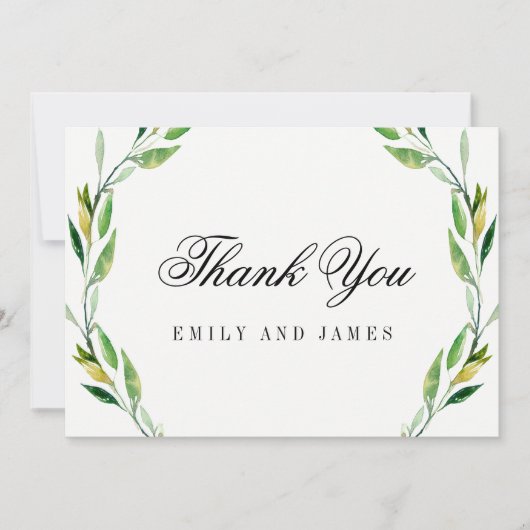 緑葉結婚サンキューカード サンキューカード (正面)