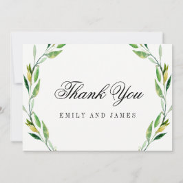 緑葉結婚サンキューカード サンキューカード