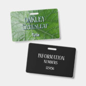 緑葉脈詳細名前をカスタムする及び画像 バッジ (表裏)