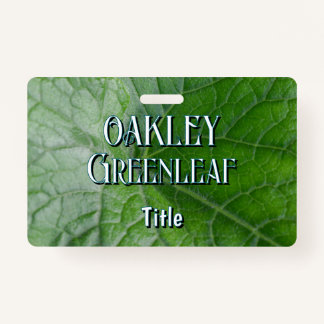 緑葉脈詳細名前をカスタムする及び画像 バッジ