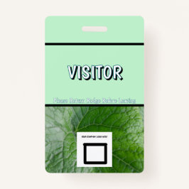 緑葉脈詳細名前をカスタムする画像ビジター バッジ