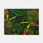 緑葉色と黄色の火色曲線 ドアマット (正面)