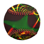 緑葉色と黄色の火色曲線 野球ボール (正面)