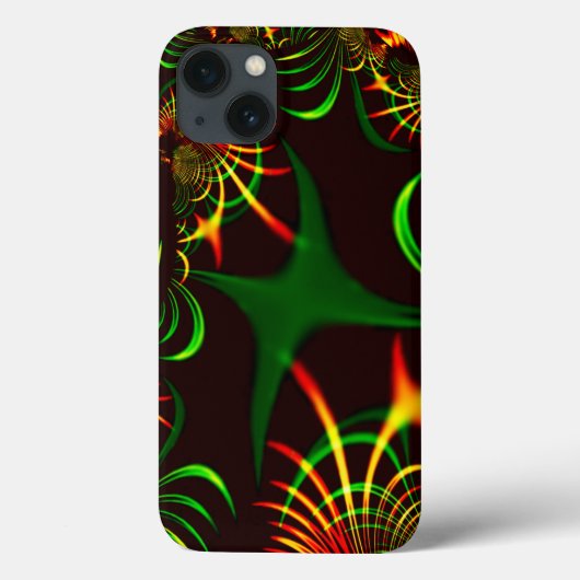 緑葉色と黄色の火色曲線 Case-Mate iPhoneケース (裏面)