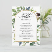 緑葉色の表番号座席表カード 招待状 (スタンド正面)