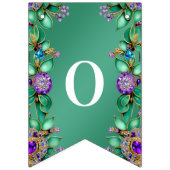 緑葉色紫の宝石のバンティング国旗 バンティングフラッグ (第2の旗)