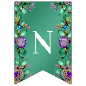 緑葉色紫の宝石のバンティング国旗 バンティングフラッグ (第3の旗)