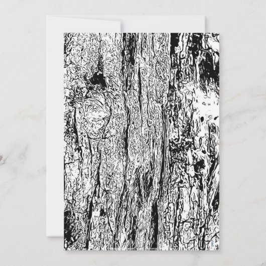 緑葉黒樹皮ハッピーバースデー招待状 招待状 (裏面)