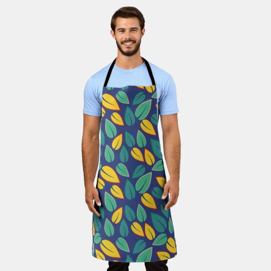 緑葉 エプロン (着用した状態)