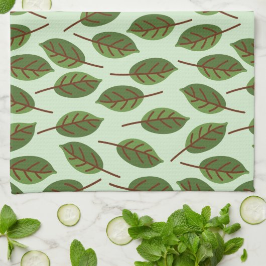 緑葉 キッチンタオル (折り畳み)