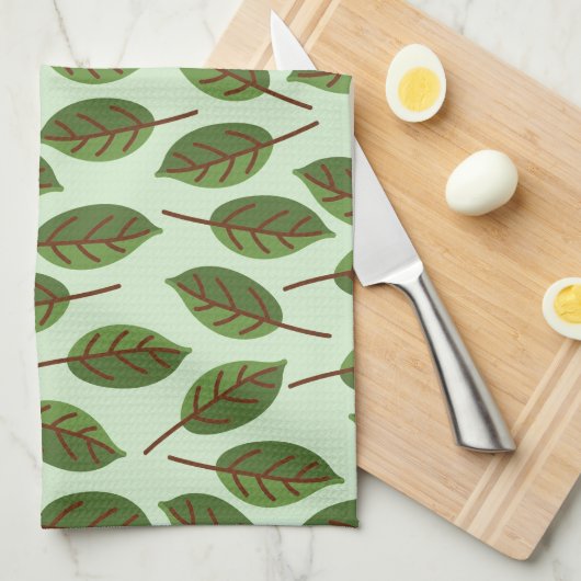 緑葉 キッチンタオル (四つ折り)