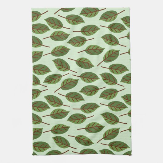 緑葉 キッチンタオル (縦)