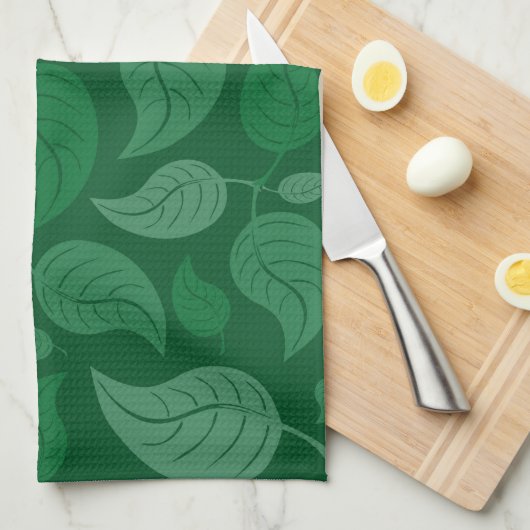 緑葉 キッチンタオル (四つ折り)