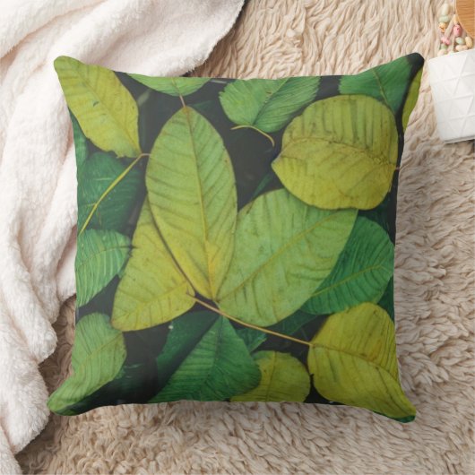 緑葉 クッション (ブランケット)