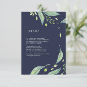 緑葉 | ダークブルー結婚のゲスト情報 エンクロージャーカード (スタンド正面)