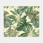 緑葉 フリースブランケット (正面(横))