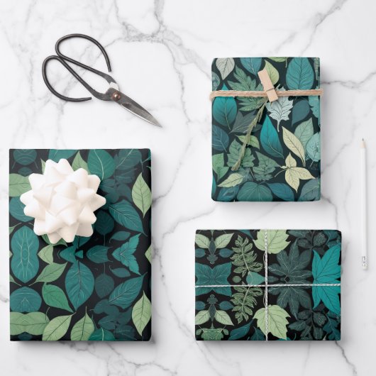 緑葉 ラッピングペーパーシート (正面)
